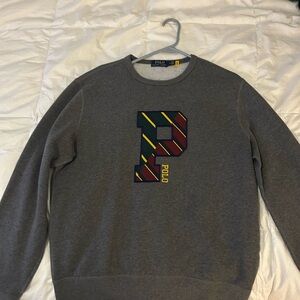 Polo by Ralph Lauren Gray Sweater with Multicolor 'P' Logo